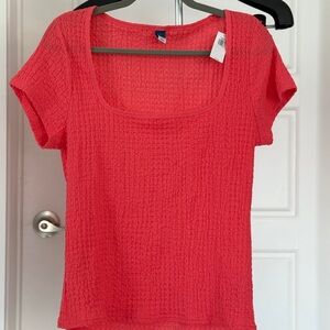 Old Navy Bright Coral Short Sleeve Top